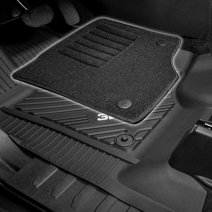 3W Ford F150 Custom Floor Mats F-150 Lightning SuperCrew Cab 2015-2024 TPE Material & All-Weather Protection Vehicles & Parts 3Wliners   