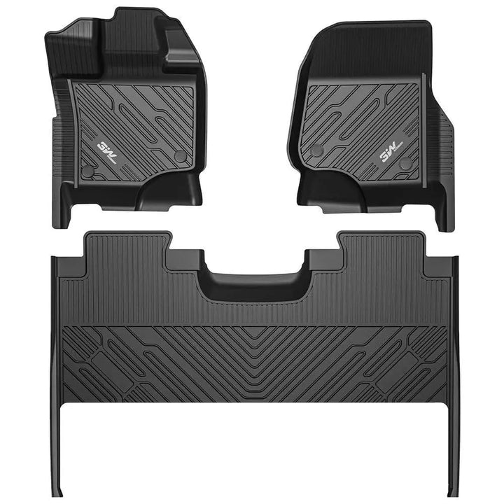 3W Custom Floor Mats Ford F250 F350 F450 F550 2017-2024 Super Duty CrewCab with Under Seat Storage F150 2015-2024 Vehicles & Parts 3W   