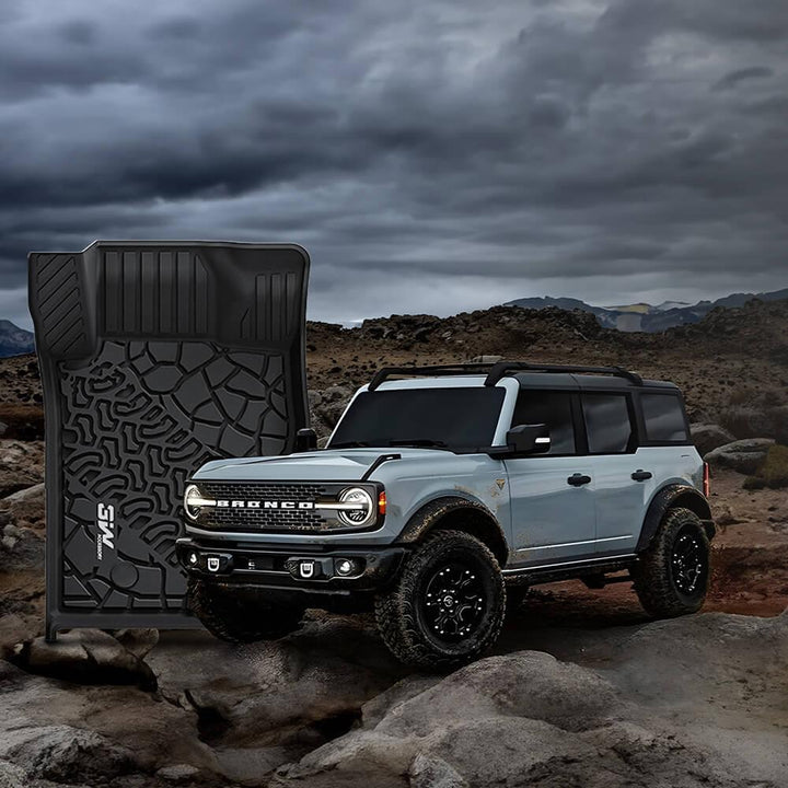 3W Ford Bronco 4-Door 2021-2024 Floor Mats / Trunk Mat TPE Material & All-Weather Protection Vehicles & Parts 3Wliners   