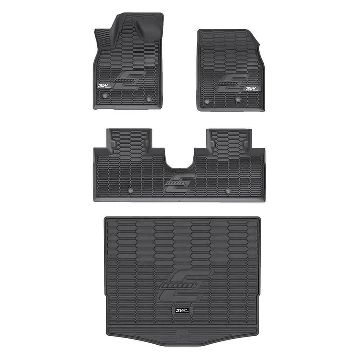 3W Ford Mustang Mach-E 2021-2024 Custom Floor Mats / Trunk Mat TPE Material & All-Weather Protection Vehicles & Parts 3Wliners 2021-2024 Mustang Mach-E 2021-2024 1st&2nd Row Mat+Trunk Mat