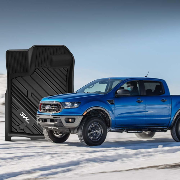 3W Ford Ranger 2020-2023 Custom Floor Mats TPE Material & All-Weather Protection Vehicles & Parts 3Wliners   