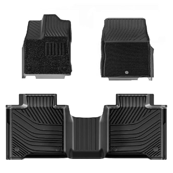 3W Toyota Tundra 2022-2024 Custom Floor Mats CrewMax Cab Only TPE Material & All-Weather Protection Vehicles & Parts 3Wliners 2022-2023 Tundra 2022-2024 1st&2nd Row Mats with Front Carpet