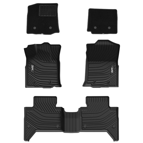 3W Toyota Tacoma 2016-2023 (Double Cab, Automatic) Floor Mats TPE All Weather Custom Fit